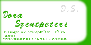 dora szentpeteri business card